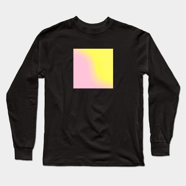 Pink Yellow Pastel Ombre Color Blend Long Sleeve T-Shirt by Sunny Saturated